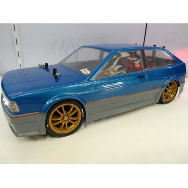 AUTOMODELO ELÉTRICO COMPLETO 1/10 TAMIYA TT-01 BOLHA GOL GTI COM BATERIA NIMH RADIO E CARREGADOR SEMINOVO